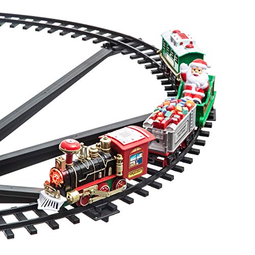 258051 Tren de Navidad para centro de árbol Diámetro 89 cm 33 pzs Decoración