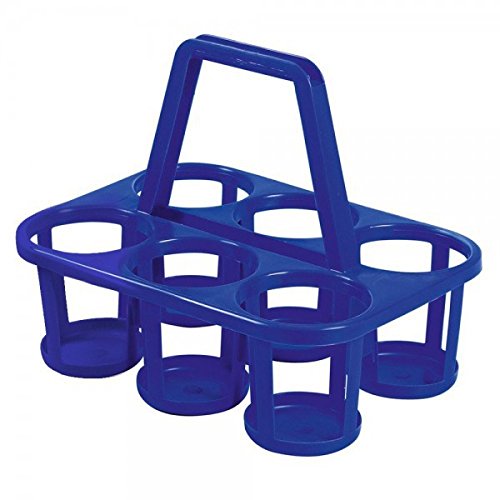 2 x Porta-botellas (Botella cesta para 6 botellas de plástico gris o azul