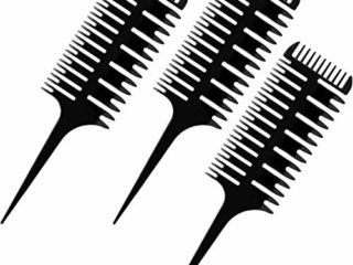 3 Peine de Hacer Reflejos Cabello en 3 Vías Peine de Reflejos Peine de Tejer Dividir Frustrar Peine de Tinte de Cabello de Peinado para Teñir Cabello, Hacer Claritos, Micro Trenzado