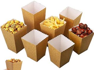 30 Piezas Cajas de Palomitas, Popcorn Box, Mini Caja Fiesta Palomitas, Bolsas De Palomitas De MaíZ, Cajas De Palomitas De MaíZ, Hechas de Papel Kraft, para Dulces Palomitas Pollo, Regalos y Películas