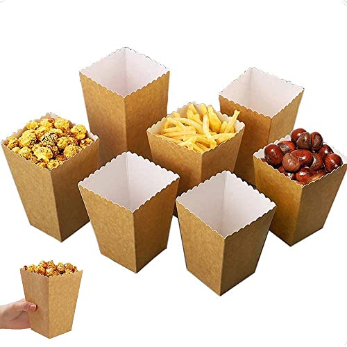 30 Piezas Cajas de Palomitas, Popcorn Box, Mini Caja Fiesta Palomitas, Bolsas De Palomitas De MaíZ, Cajas De Palomitas De MaíZ, Hechas de Papel Kraft, para Dulces Palomitas Pollo, Regalos y Películas