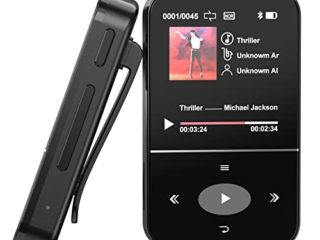 32GB Clip Reproductor MP3, Bluetooth 4.2 Portátil Deportivo Reproductor de Música, Súper Ligero MP3 Player con Radio FM/Podómetro/grabadora, con Botones Táctiles, Clip Trasero, Soporta hasta 128GB