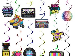 36 Pcs Decoraciones de Fiesta de Los 80 Colgar Remolino Decoración de Techo de Remolinos para Fiesta de Hip Hop Retro de Los Años 80