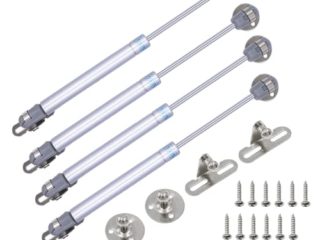 4 piezas Pistones a Gas Muebles Cocina Pistones Hidraulicos Muebles Cocina Amortiguador Bisagra para Puertas Ventanas Armario con Tornillos (150N / 15kg 270mm)