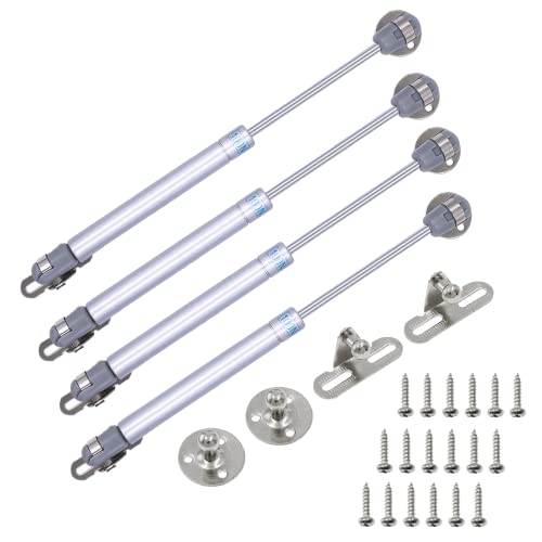 4 piezas Pistones a Gas Muebles Cocina Pistones Hidraulicos Muebles Cocina Amortiguador Bisagra para Puertas Ventanas Armario con Tornillos (150N / 15kg 270mm)