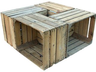 4 Piezas sólido Cajas de madera "Johanna" Cajas de manzana Cajas de vino Cajas de fruta Shabby antiguo usado Vintage