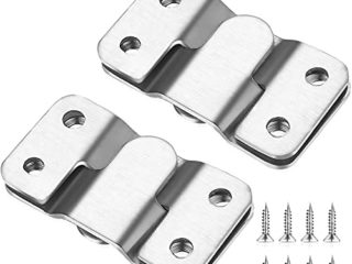 4 Piezas Soportes de Montaje Oculto Empotrado, Montaje Empotrado Resistente Soportes de Enclavamiento Colgante de Pared Cabecera, Soporte Clip en Z de Acero Inoxidable para Fotos, Espejos