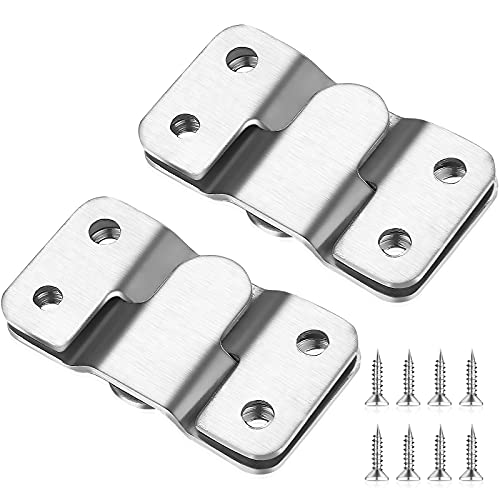 4 Piezas Soportes de Montaje Oculto Empotrado, Montaje Empotrado Resistente Soportes de Enclavamiento Colgante de Pared Cabecera, Soporte Clip en Z de Acero Inoxidable para Fotos, Espejos