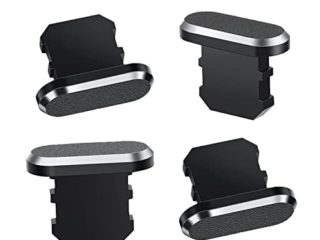 4 Tapones Antipolvo Compatible con iPhone 11, iPhone 12 Cubierta Antipolvo de Protege Carga Compatible con iPhone 6,7,8,11, 12, Pro, MAX/X/XS/XR, 8 Plus, iPad Mini/Air (Negro)