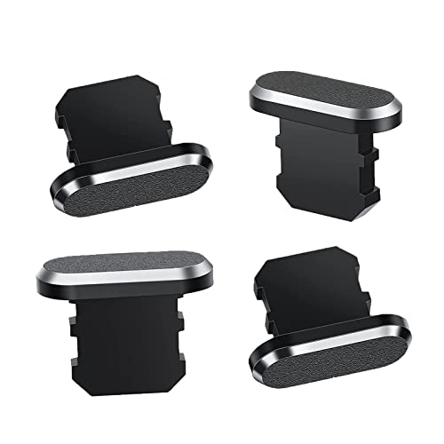 4 Tapones Antipolvo Compatible con iPhone 11, iPhone 12 Cubierta Antipolvo de Protege Carga Compatible con iPhone 6,7,8,11, 12, Pro, MAX/X/XS/XR, 8 Plus, iPad Mini/Air (Negro)