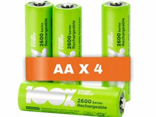 4 x Pilas Recargables AA 100% PeakPower 2600 Series | Capacidad mínima Garantizada 2300 mAh NiMH | Pilas AA Recargables Que Vienen precargadas Listas para Usar | Bajo Nivel de autodescarga