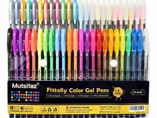 48 Colores Bolígrafos de Gel para colorear adultos - Incluye purpurina, metálico, neón y clásicos - Para scrapbooking, colorear, dibujar y artesanal by Mutsitaz