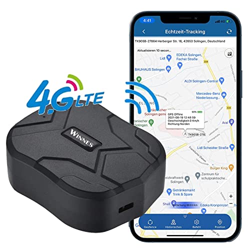 4G LTE GPS Tracker, GPS Tracker Car 10000mAh 80 Days Standby Imán Fuerte Rastreador a Prueba de Agua y Localizador GPS antipérdida para vehículo Coche Barco Camión Dispositivo de Seguimiento