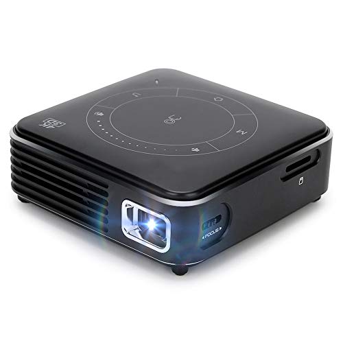 4K Decodificador Mini Proyector Portátil con Trípode, 3000mAh Mini Proyecto Reproductor de Video Doméstico,Proyector Multifuncional de Video de Tecnología de Visualización DLP, Mejor Regalo(EU)