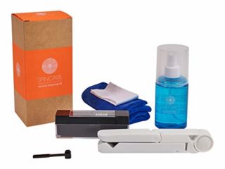 5 En 1 Kit De Limpieza Vinilos SPINCARE | 200ml Limpiador Vinilos De Discos | Antiestatico Vinilo Cepillo | Limpia Agujas Tocadiscos | Paño De Microfibra | Soporte De Secado Y Exhibición
