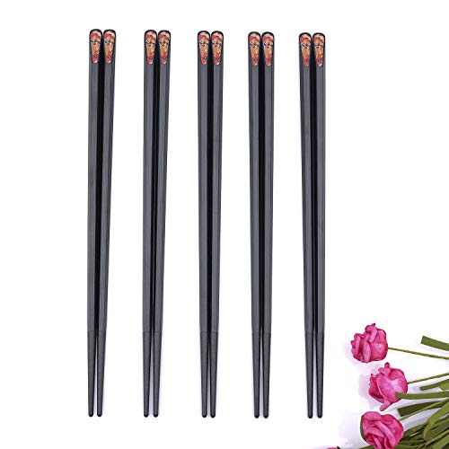 5 Pares De Palillos De Fibra De Vidrio, Palillos Reutilizables Aptos para Lavavajillas (Koi)