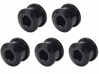 5 Piezas Rueda de Cadena Tuercas Tornillos Plato Bicicleta, 7075 Aleación Aluminio Bicicleta Pernos de Manivela, Tornillos de Manivela para Bicicletas de Carretera de Montaña BMX MTB Fixie (Negro)