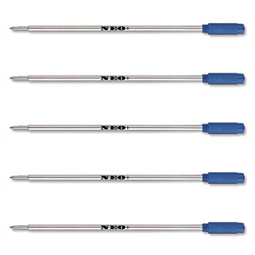 5 X Pen Refills In Blue Ink By NEO+, 8513 Cross Compatible