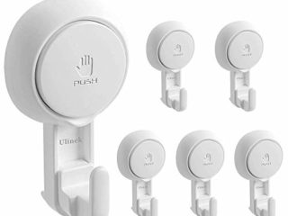 6 Piezas Ganchos Ventosa Super Fuerte para Pared Baño Cocina, Ulinek Colgador Ventosa Max 5KG Toallero Perchero Ganchos para Colgar Llaves Abrigos Ropa Bolsos Ducha, Transparente