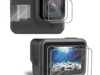6 Piezas Protector de Pantalla para GoPro Hero 8 Protector de Pantalla de Vidrio Templado Mejorada Cubierta de Lente de Vidrio Templado con Protección de pequeña Pantalla