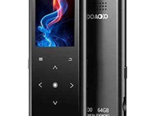 64GB Reproductor MP3, ZOOAOXO Reproductor de Música con Bluetooth 5.2, Altavoz HD Incorporado, Radio FM, Grabadora de Voz, Diseño Mini, Sonido de HiFi, Ideal para Deportes, Auriculares Incluidos