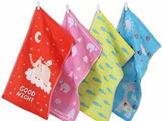 6pcs Del Bebé Toalla De Cara Extra Suave De Algodón Peinado Fuerte Absorbente De Tela Lavada Infantil De Dibujos Animados Toallas De Mano (Random Estilo)