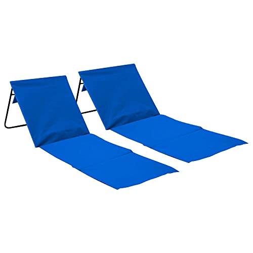 7H SEVEN HOUSE Pack 2 Esterillas Plegables de Playa Acolchadas con Respaldo 149,5x51x42,5cm 7house