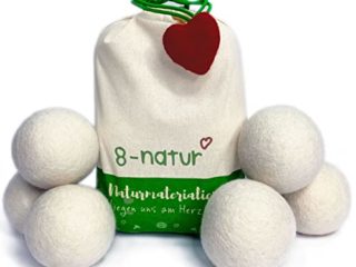 8-Natur - Bolas secadora extragrandes XXL, bolas para secadora de lana naturales - pelotas de lana para secar ropa, hechas de lana merino 100 % pura