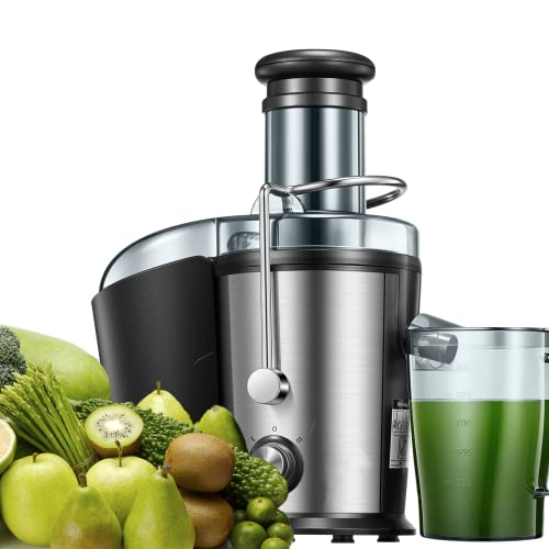 800W Licuadoras para Verduras y Frutas, Licuadora de Acero Inoxidable, 75MM de Boca Ancha, 3 Modos de Velocidad, Fácil de Limpiar, Pies Antideslizantes, Diseño Antigoteo, Libre de BPA