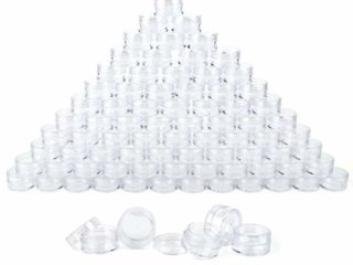 80pcs Botes Pequeños de Plastico Tarros de Plástico, 5ml Envase Cosmético Tarro Vacío,Contenedores Cosmético de Viaje con Tapa para Bálsamo Labial Crema Polvos Sombras de Ojos (5g/5ml,Transparente)