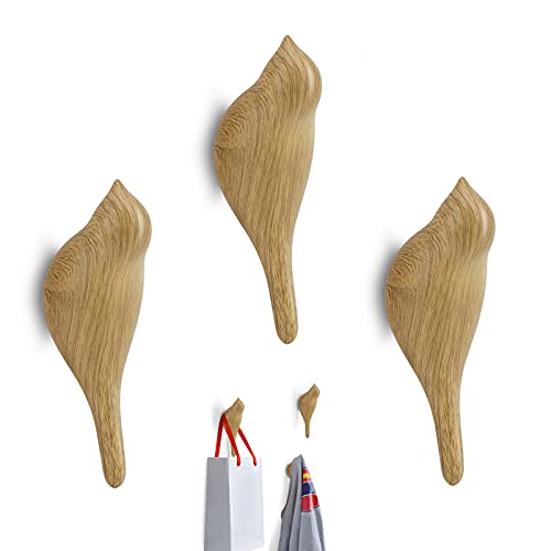 95Street Colgante De Pared De Madera,3 Piezas Gancho De Pájaro Abrigo, Cesta Colgante Sombreros De Gancho, Bufandas, Chaquetas, Ropa Y Auriculares En El Dormitorio, Sala De Estar