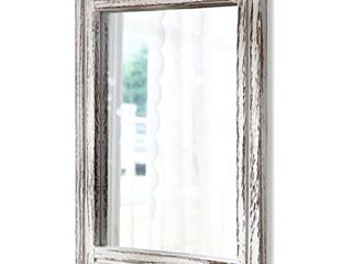 AAZZKANG Espejo de madera con marco rústico de pared rectangular decorativo de granja dormitorio cuarto de baño espejo colgante decoración de pared del hogar