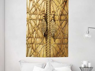 ABAKUHAUS marroquí Tapiz de Pared y Cubrecama Suave, Palacio Real de Marrakech, Objeto Decorativo Lavable, 140 x 230 cm, Marrón pálido