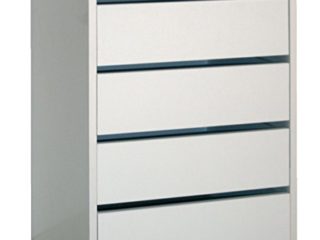 Abitti Cajonera de Armario Color Blanco Brillo, 4 cajones, Mueble Auxiliar para Almacenamiento Extra. 61cm Altura x 46cm Ancho x 45cm Fondo