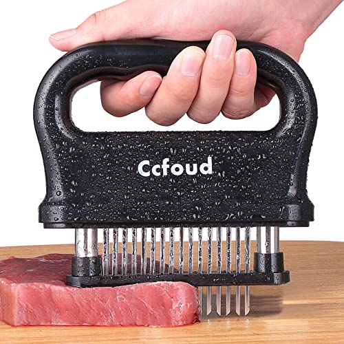 Ablandador de carne,ablandador de cuchilla de aguja ultra afilada de acero inoxidable 48 para ablandar bistec,carne de res con cepillo de limpieza