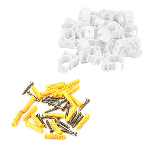 Abrazadera de tubo, 20pcs 16/20/25 / 32mm PPR Abrazadera de tubo de gas de agua Tubo Sujetar Hebilla Clip de tubo de tubo con tornillos(16mm)