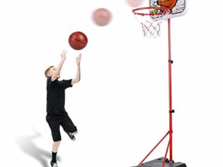 Abree Canasta Baloncesto Infantil Ajustable 170CM Canastas de Baloncesto Exterior con Soporte para Ejercicio de Niños