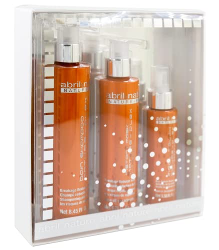abril et nature - Pack Regalo Tratamiento Profesional NATURE-PLEX Cabello dañado - Incluye Mascarilla Pelo, Aceite Pelo y Champú de Peluquería - Ácido hialurónico y células madre