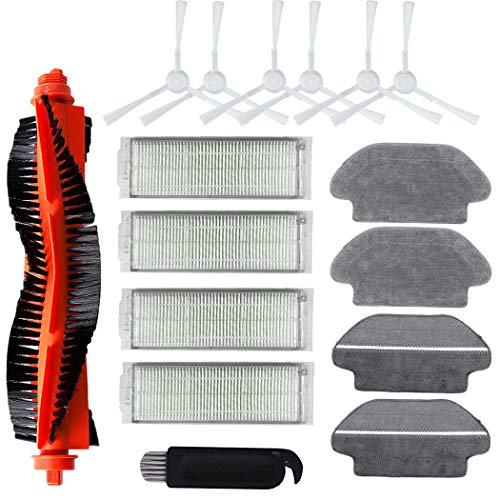 Accesorios de filtro de cepillo para Xiaomi Mi Robot Vacuum Mop Pro STYTJ02YM, para aspiradora robótica Viomi V2 P V-RVCLM21B (kit de 16 piezas)