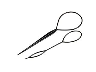 Accesorios de peluquería para estilismo del cabello, aguja para el pelo, herramienta para trenzar y hacer coletas, para mujeres, damas y niñas, color negro, 2 unidades: 1 grande y 1 pequeña