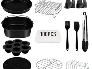 Accesorios freidora sin aceite 5,5L cuadrado, accesorios freidora de aire 5,5 litro xxl apto para airfryer cuadrada COSORI Princess Innsky proscenic Philips 5L 5,2L 5,5L 5,7L air fryer, Sin BPA