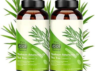 Aceite de Árbol de Té 100% Natural, 2 * 30 ML Aceites Esenciales - Aceite de Acné, Suero de Acné, Tratamiento Antiacné Contra la Piel y Cara con Imperfecciones, Antipinillas, Acné