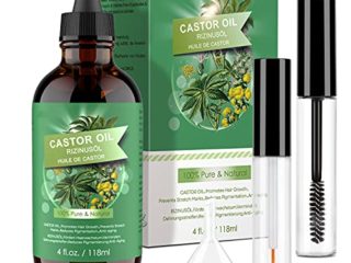 Aceite de Ricino 100% Puro - 118 ML de Aceite de Ricino Prensado en Frío Estimula el Crecimiento del Cabello, las Pestañas y las Cejas, la Barba, las Uñas, el Cuerpo y el Rostro