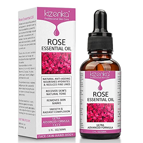¡Aceite esencial de rosa, Cuidado de la piel con Vitamina C, Mejorando las Arrugas Antienvejecimiento, Perfecto para Aromaterapia, Relajación, Terapia de la piel y más - NATURAL