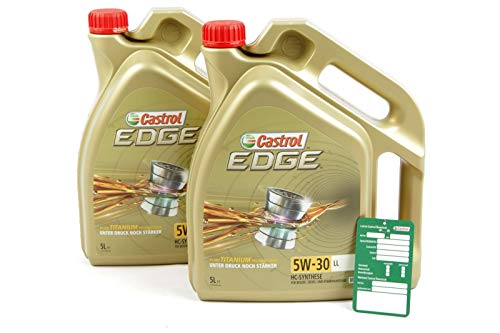 Aceite para motor Castrol Edge Titanium FSTTM 5W-30 LL, 2 garrafas de 5 litros
