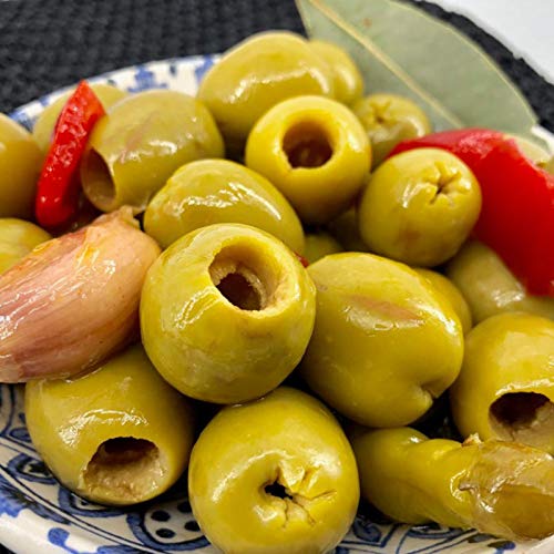 Aceitunas Gordal Deshuesada Chupadedos - Bote de 750 g - Aceitunas Lopez (Pack de 2 botes)