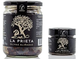 Aceitunas Prietas negras deshidratadas Kalamata española 100% + Pate de Aceitunas Prietas Tapenade Olivada (PACK 2)