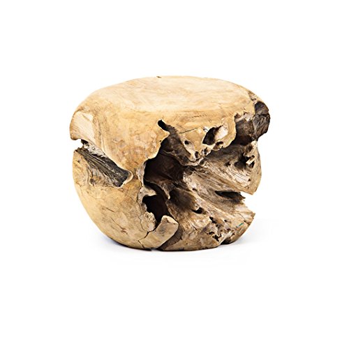 ACOMODA'T Taburete Mesa Auxiliar de raíz de teka Maciza Natural.