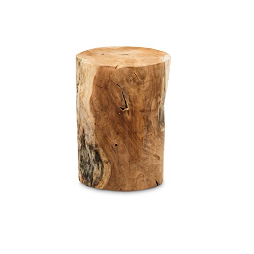 ACOMODA'T Taburete Mesa Auxiliar Redondo, de raíz de teka Maciza Natural.