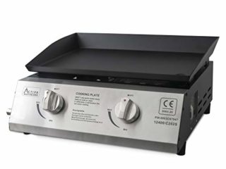 ACTIVA Plancha con 2 quemadores de 2,1 kW (4,2 KW), barbacoa, plancha, asador gastronómico